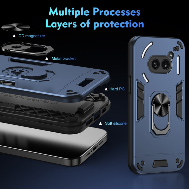 For Nothing Phone 2a Shockproof Metal Ring Holder Phone Case