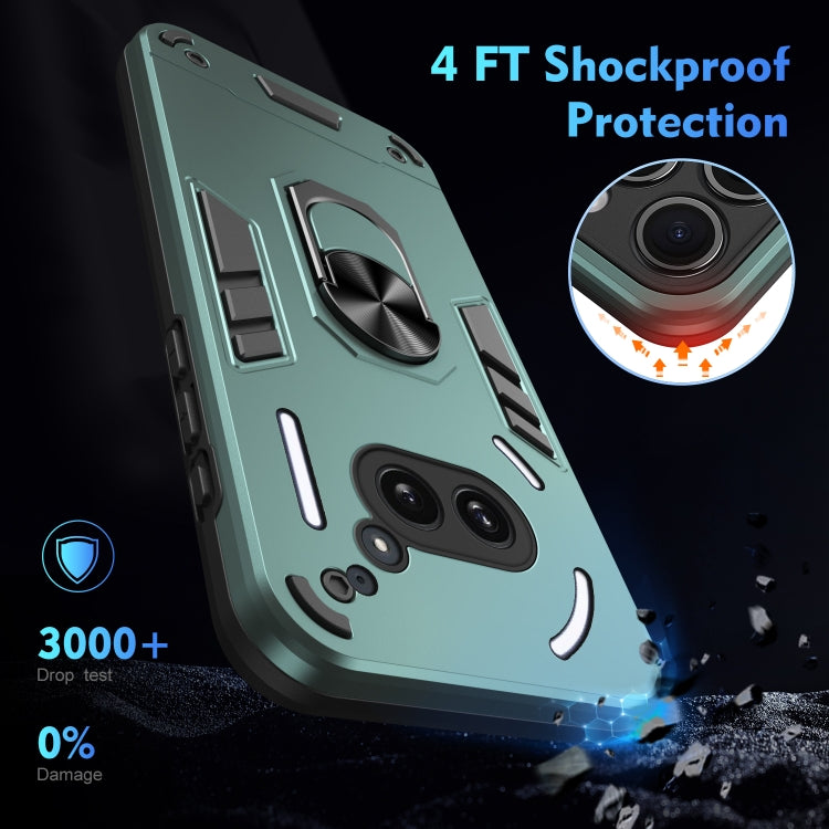 For Nothing Phone 2a Shockproof Metal Ring Holder Phone Case