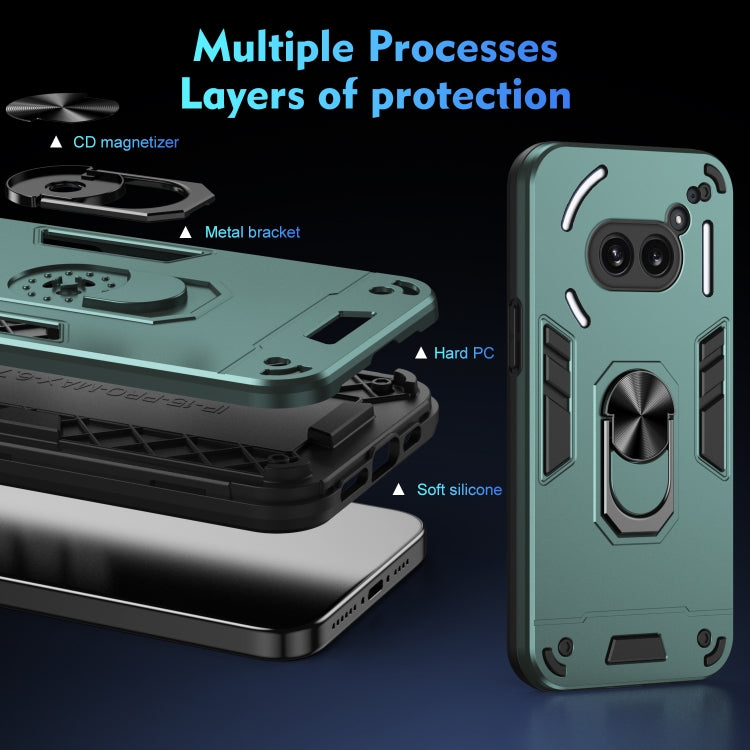 For Nothing Phone 2a Shockproof Metal Ring Holder Phone Case