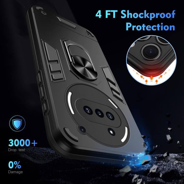 For Nothing Phone 3a Shockproof Metal Ring Holder Phone Case