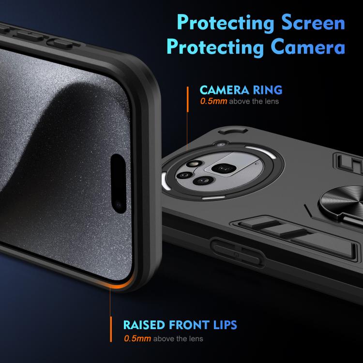 For Nothing Phone 3a Pro Shockproof Metal Ring Holder Phone Case