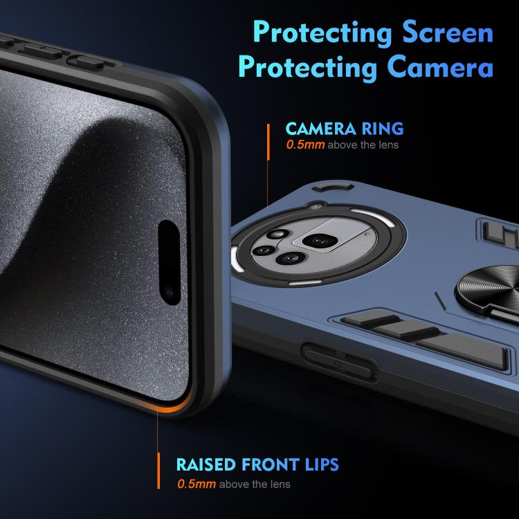 For Nothing Phone 3a Pro Shockproof Metal Ring Holder Phone Case