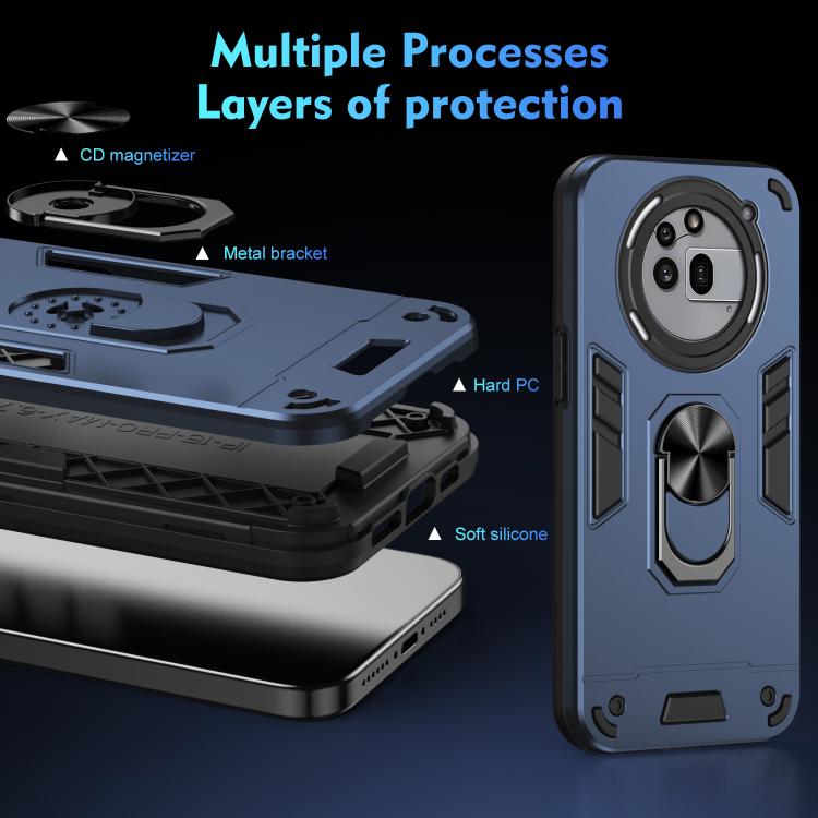 For Nothing Phone 3a Pro Shockproof Metal Ring Holder Phone Case