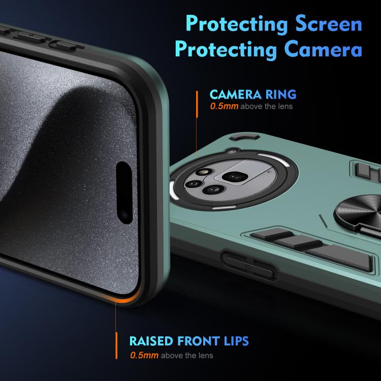 For Nothing Phone 3a Pro Shockproof Metal Ring Holder Phone Case