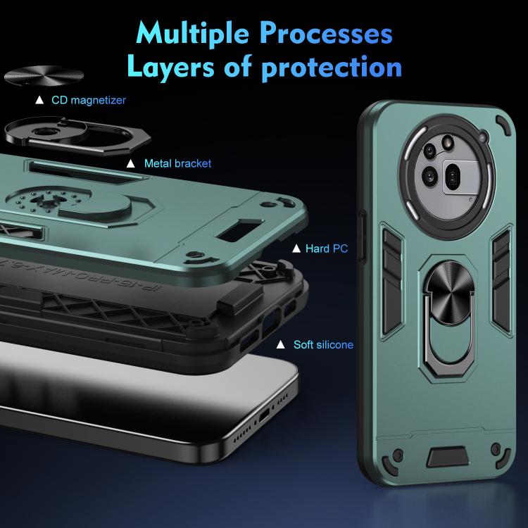 For Nothing Phone 3a Pro Shockproof Metal Ring Holder Phone Case