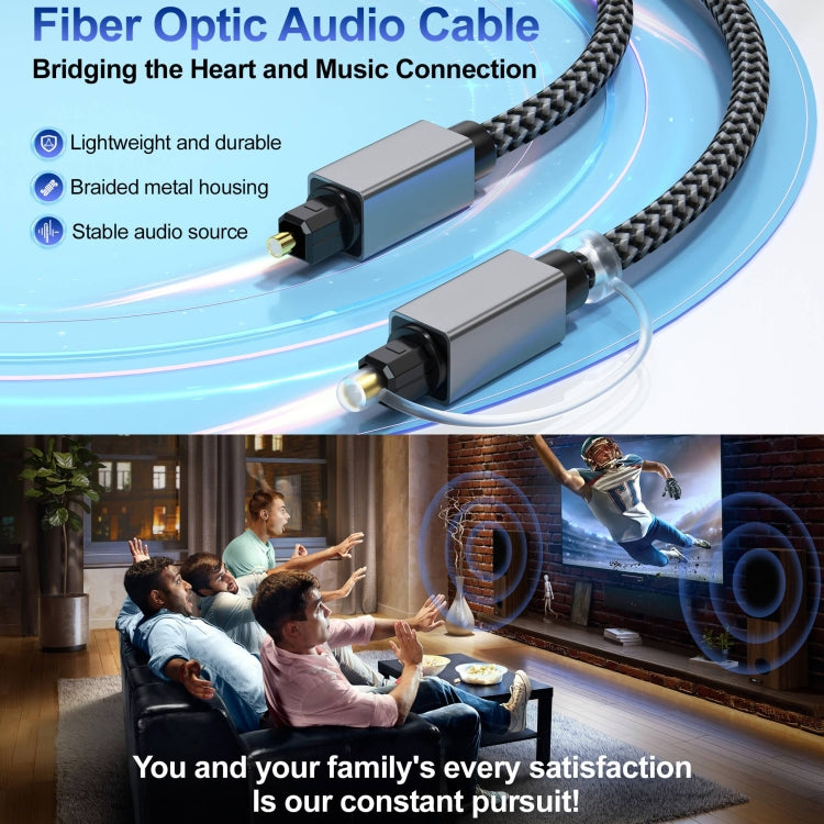 OD5.0mm Toslink Male to Male Digital Optical Audio Cable, Length:1m