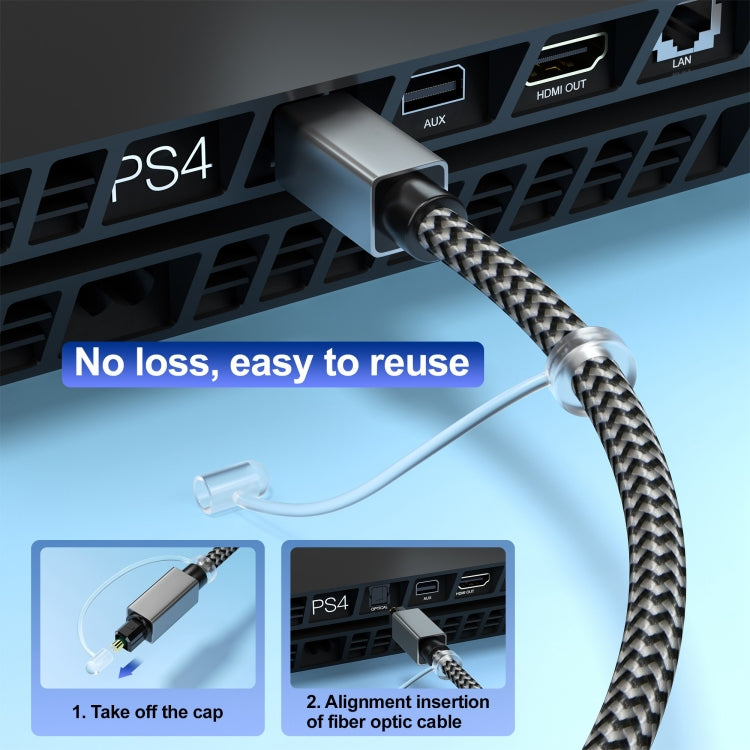 OD5.0mm Toslink Male to Male Digital Optical Audio Cable, Length:5m
