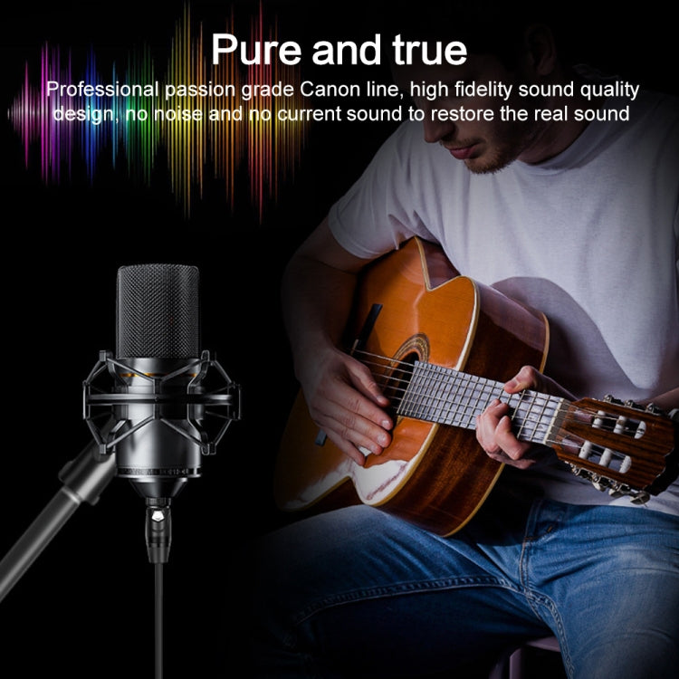 6.35mm to XRL Canon Female Dual Channel Microphone Audio Cable, Length:10m - Black