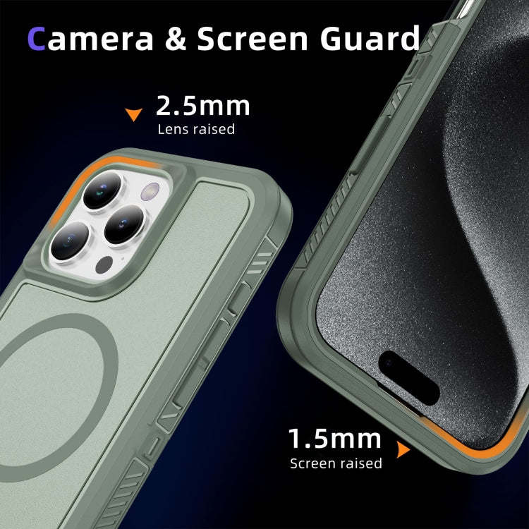 For iPhone 16 Pro Max Guard MagSafe Holder Matte PC Hybrid TPU Phone Case