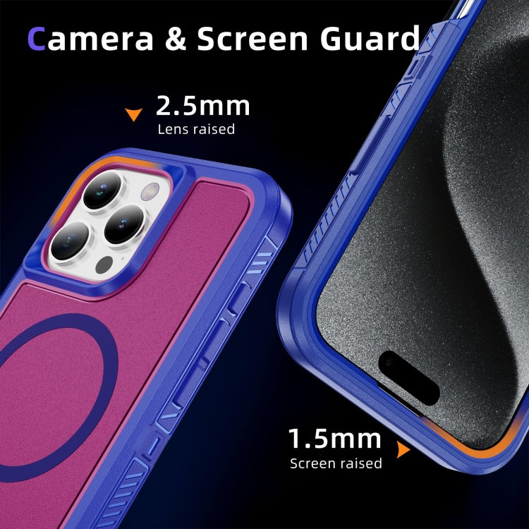 For iPhone 16 Pro Max Guard MagSafe Holder Matte PC Hybrid TPU Phone Case