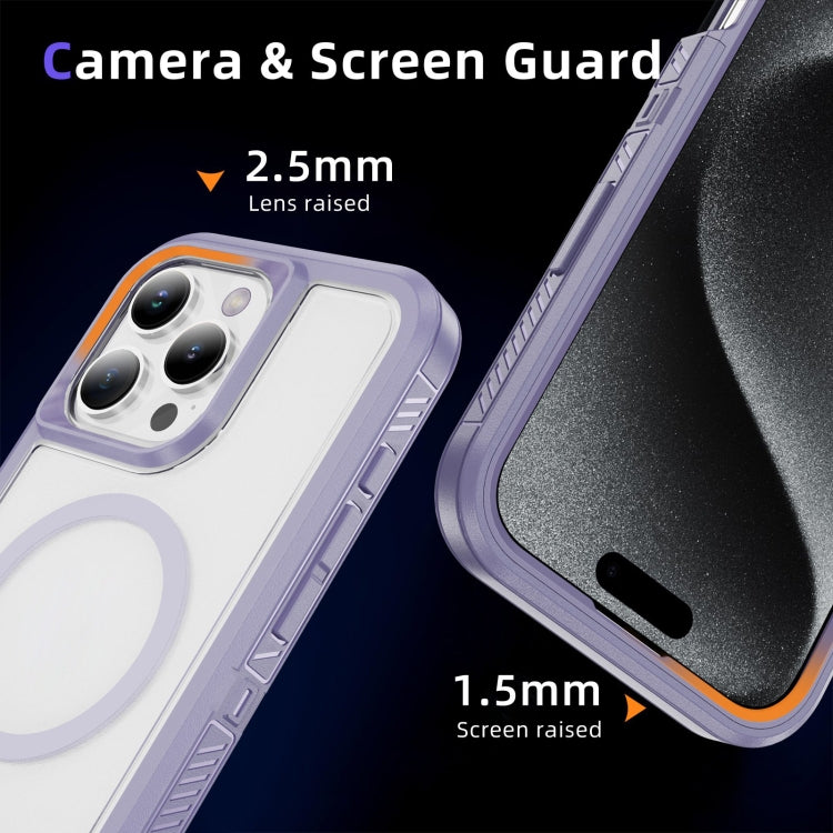 For iPhone 16 Pro Max Guard MagSafe Holder Matte PC Hybrid TPU Phone Case