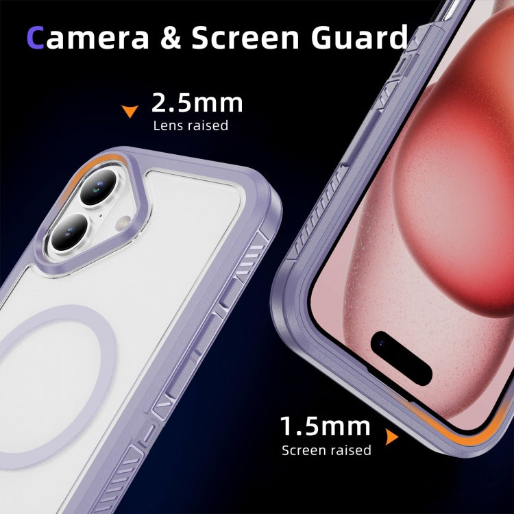 For iPhone 16 Plus Guard MagSafe Holder Matte PC Hybrid TPU Phone Case