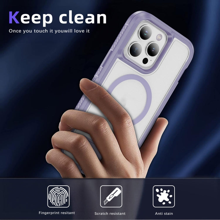 For iPhone 13 Pro Max Guard MagSafe Holder Matte PC Hybrid TPU Phone Case