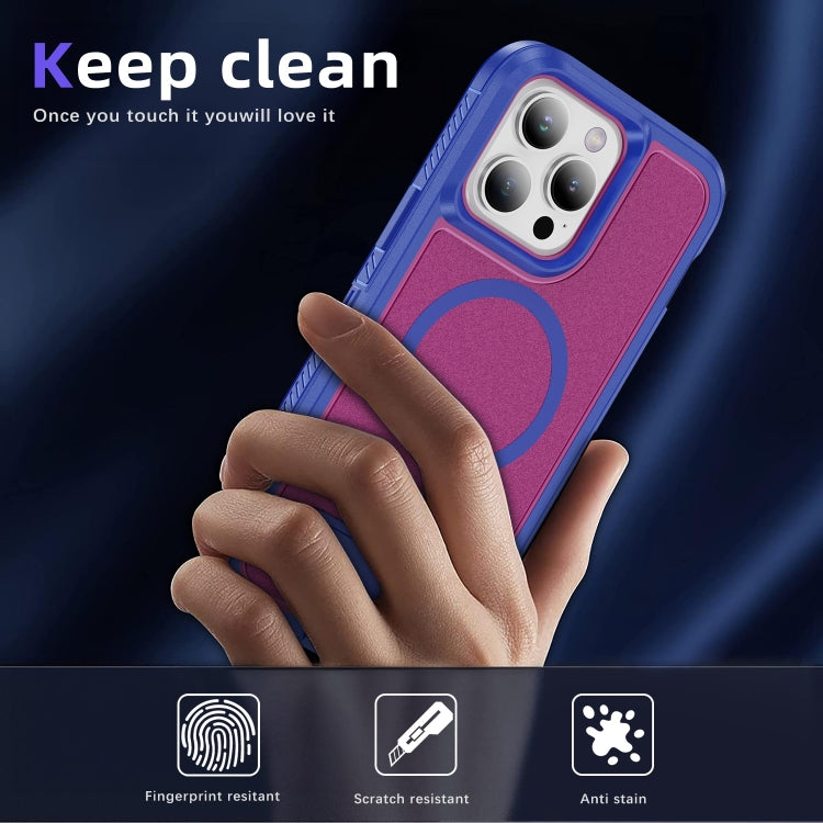 For iPhone 13 Pro Guard MagSafe Holder Matte PC Hybrid TPU Phone Case