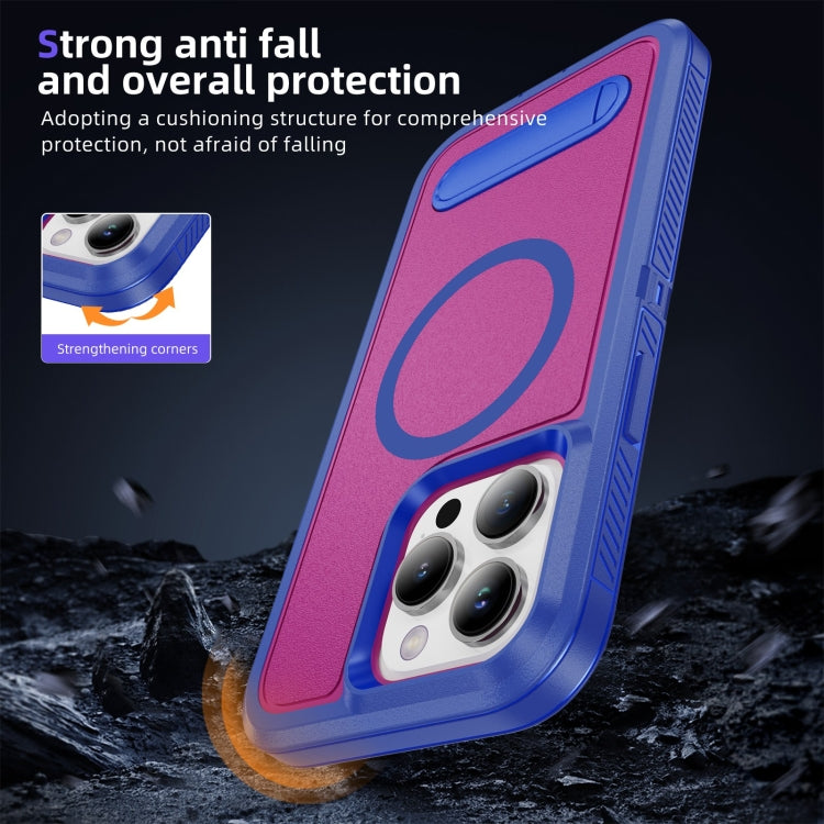 For iPhone 13 Pro Guard MagSafe Holder Matte PC Hybrid TPU Phone Case