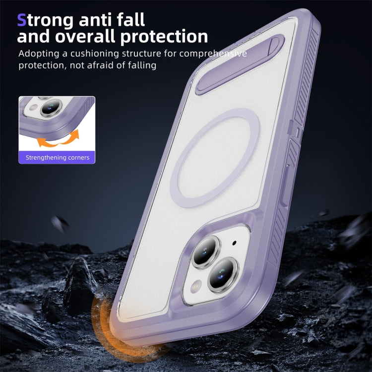For iPhone 13 Guard MagSafe Holder Matte PC Hybrid TPU Phone Case