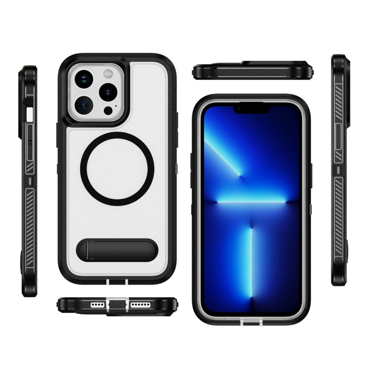 For iPhone 12 / 12 Pro Guard MagSafe Holder Matte PC Hybrid TPU Phone Case