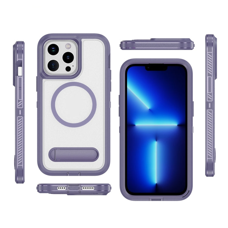 For iPhone 12 / 12 Pro Guard MagSafe Holder Matte PC Hybrid TPU Phone Case
