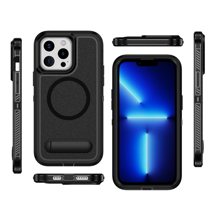For iPhone 12 Pro Max Guard MagSafe Holder Matte PC Hybrid TPU Phone Case