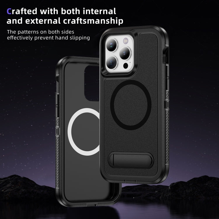 For iPhone 12 Pro Max Guard MagSafe Holder Matte PC Hybrid TPU Phone Case