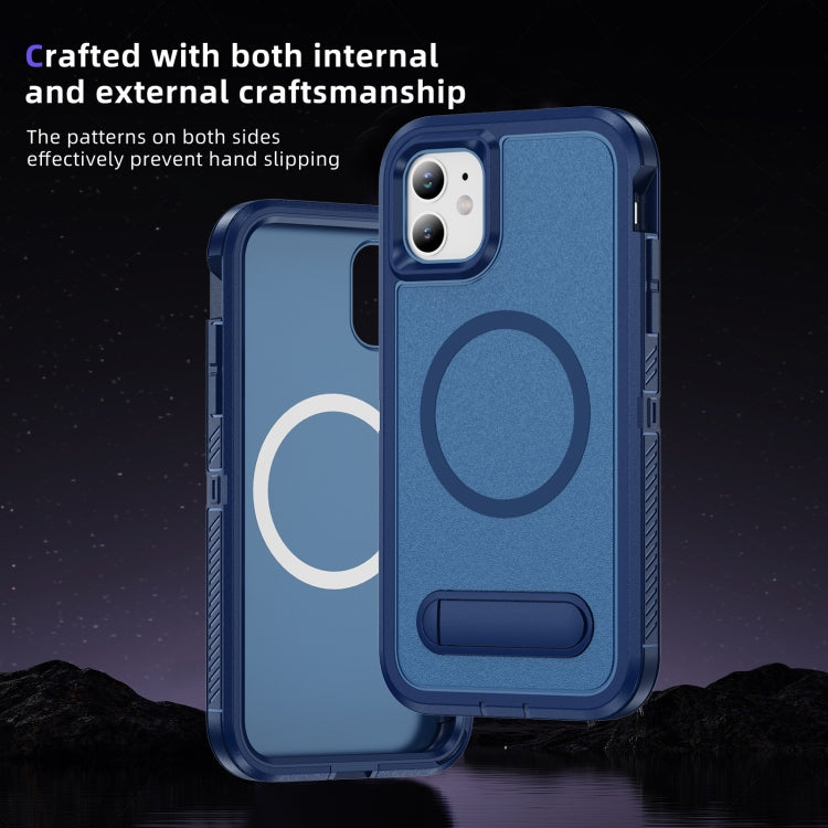 For iPhone 11 Guard MagSafe Holder Matte PC Hybrid TPU Phone Case