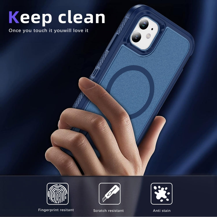For iPhone 11 Guard MagSafe Holder Matte PC Hybrid TPU Phone Case
