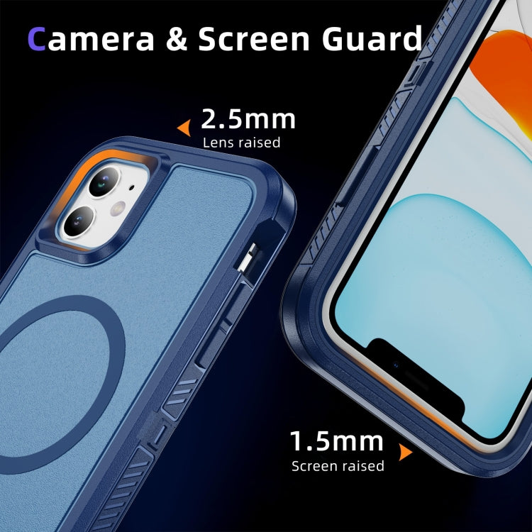 For iPhone 11 Guard MagSafe Holder Matte PC Hybrid TPU Phone Case