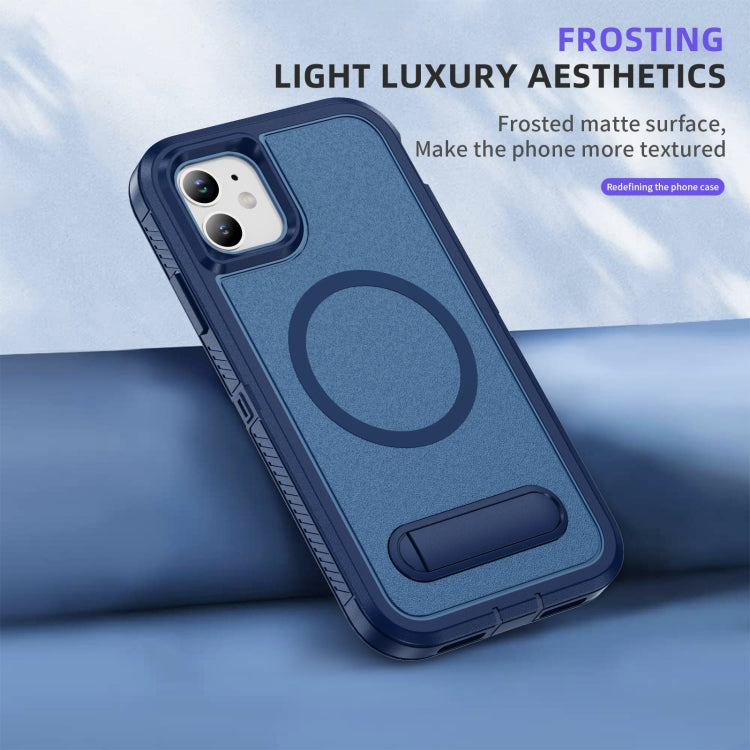 For iPhone 11 Guard MagSafe Holder Matte PC Hybrid TPU Phone Case