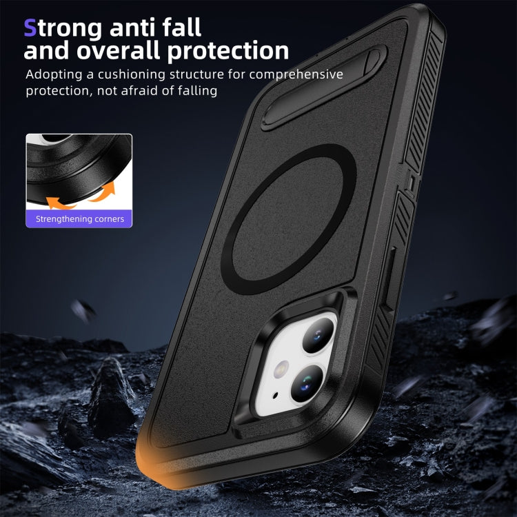 For iPhone 11 Guard MagSafe Holder Matte PC Hybrid TPU Phone Case