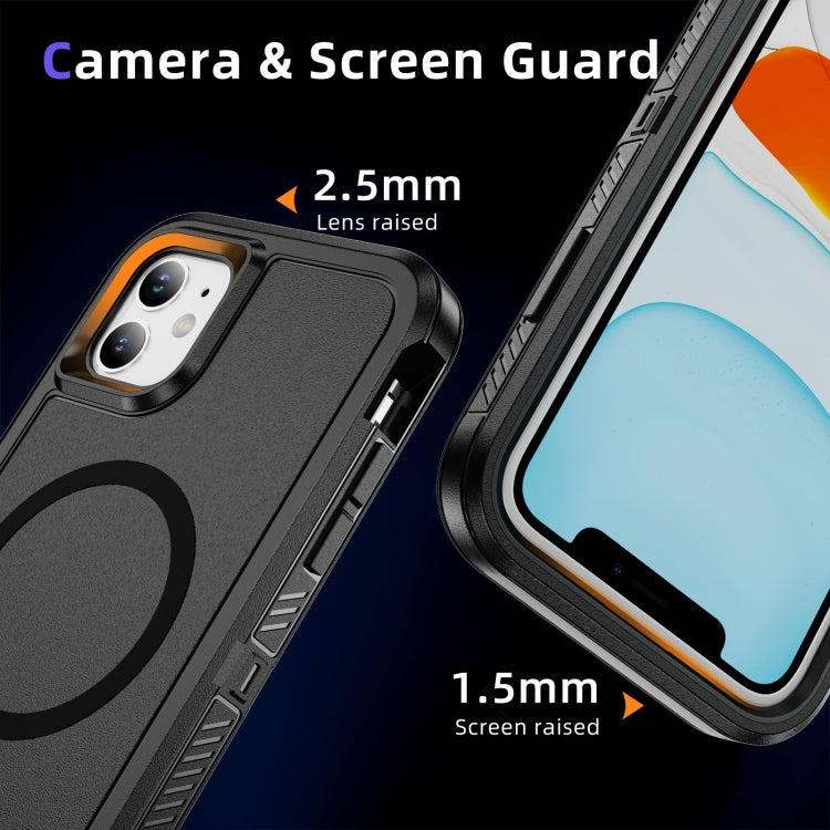 For iPhone 11 Guard MagSafe Holder Matte PC Hybrid TPU Phone Case