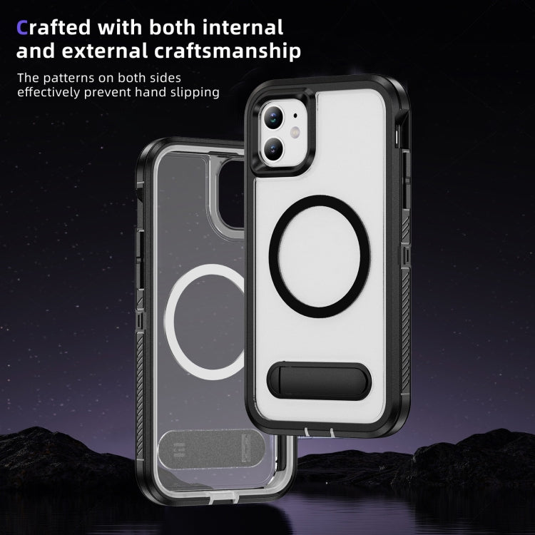 For iPhone 11 Guard MagSafe Holder Matte PC Hybrid TPU Phone Case