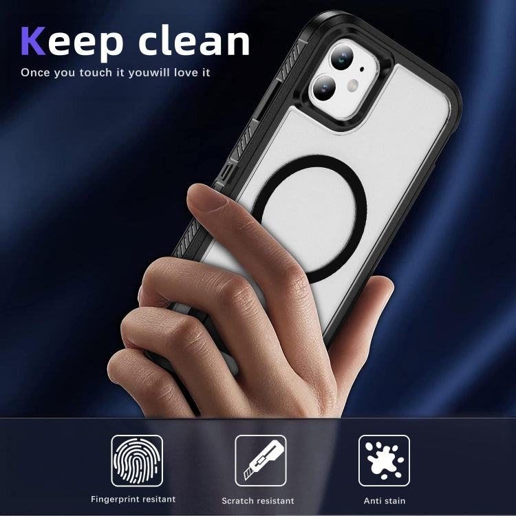 For iPhone 11 Guard MagSafe Holder Matte PC Hybrid TPU Phone Case