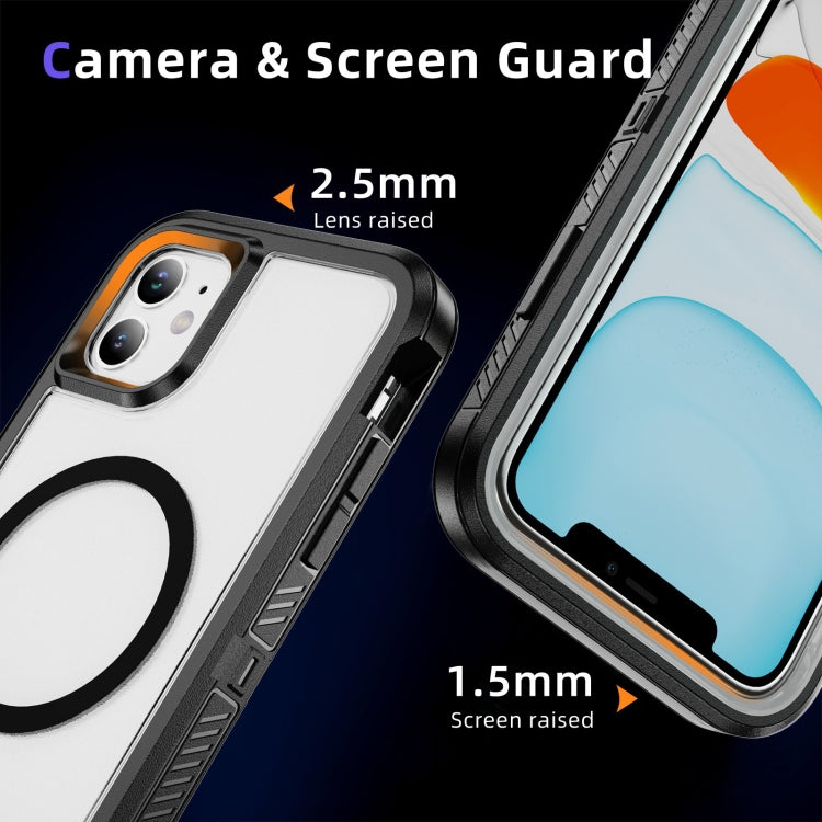 For iPhone 11 Guard MagSafe Holder Matte PC Hybrid TPU Phone Case