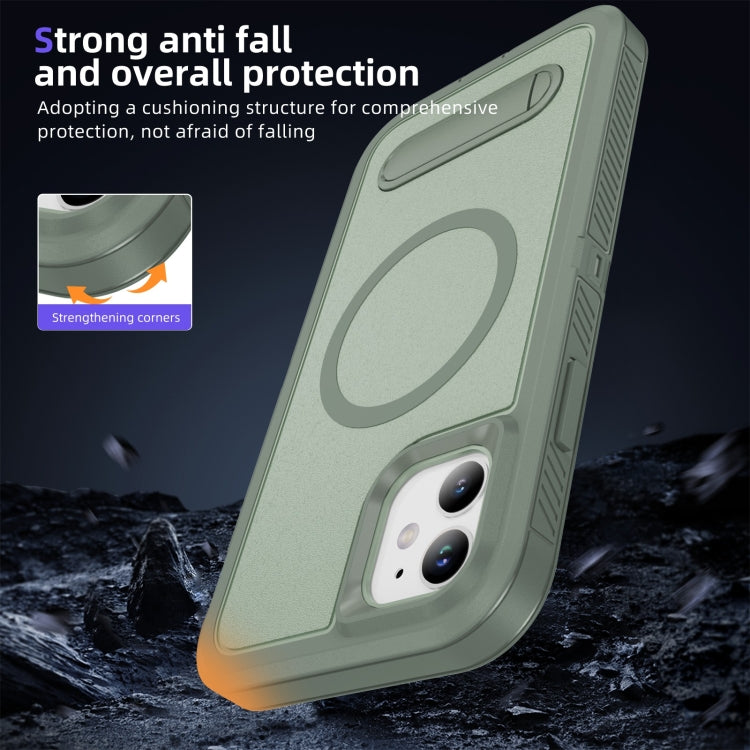 For iPhone 11 Guard MagSafe Holder Matte PC Hybrid TPU Phone Case