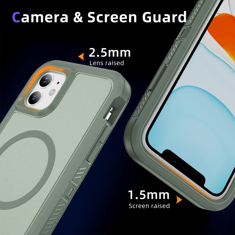 For iPhone 11 Guard MagSafe Holder Matte PC Hybrid TPU Phone Case