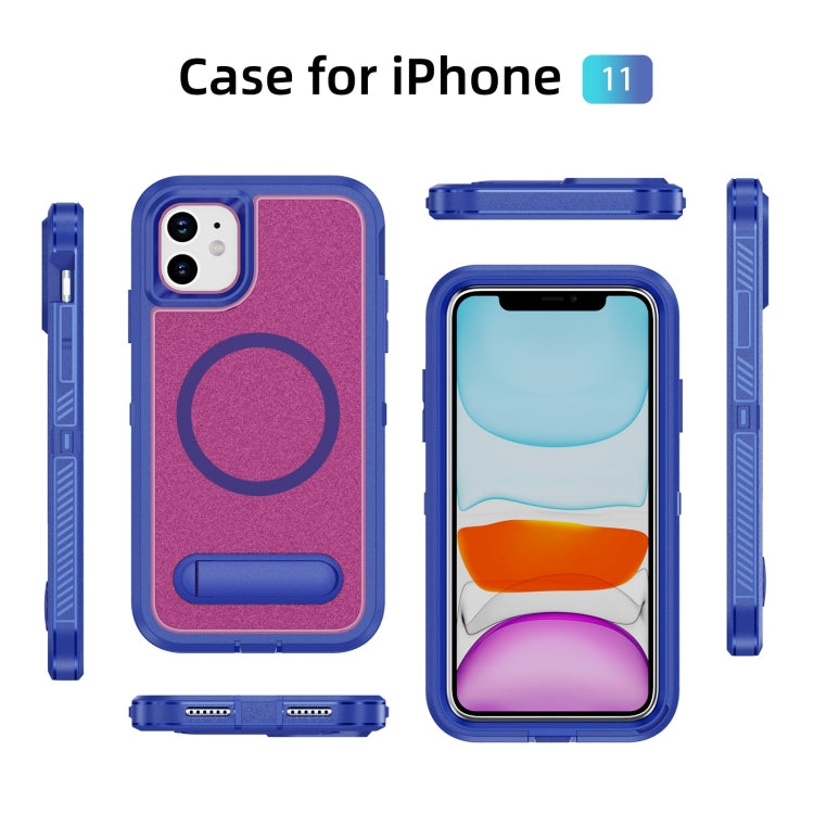 For iPhone 11 Guard MagSafe Holder Matte PC Hybrid TPU Phone Case
