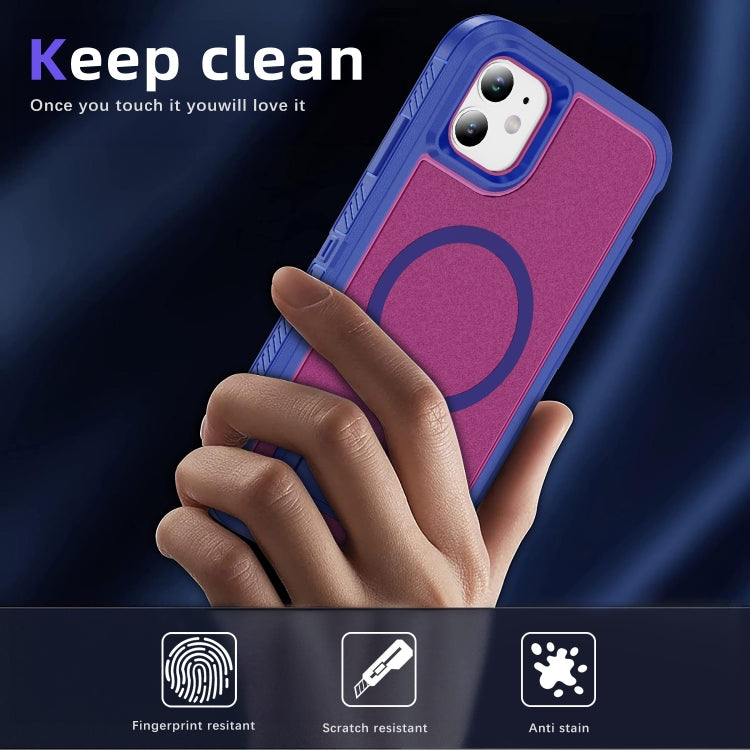For iPhone 11 Guard MagSafe Holder Matte PC Hybrid TPU Phone Case