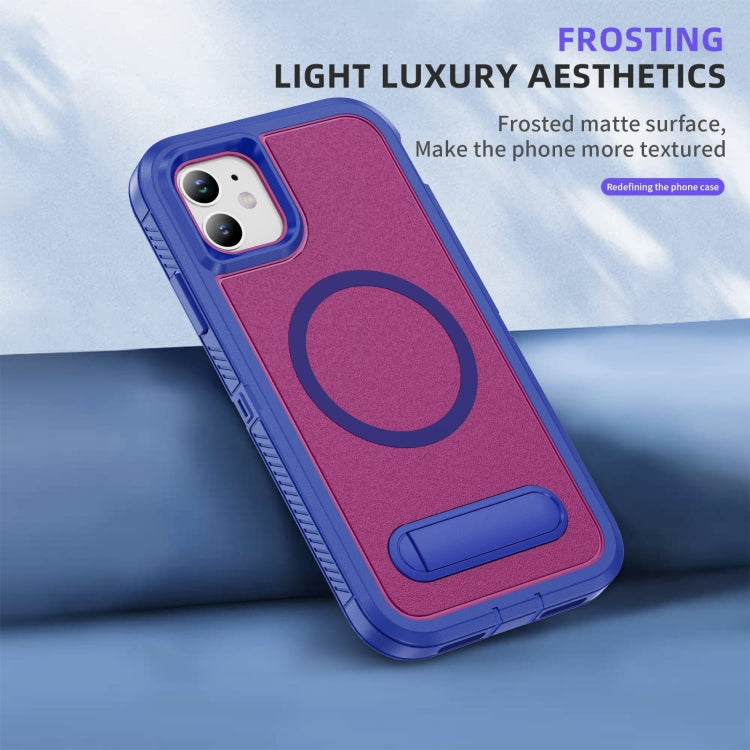 For iPhone 11 Guard MagSafe Holder Matte PC Hybrid TPU Phone Case