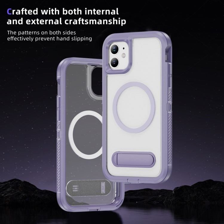 For iPhone 11 Guard MagSafe Holder Matte PC Hybrid TPU Phone Case