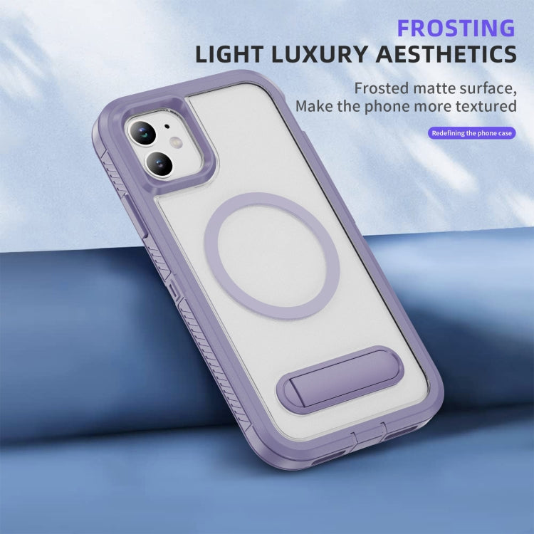 For iPhone 11 Guard MagSafe Holder Matte PC Hybrid TPU Phone Case