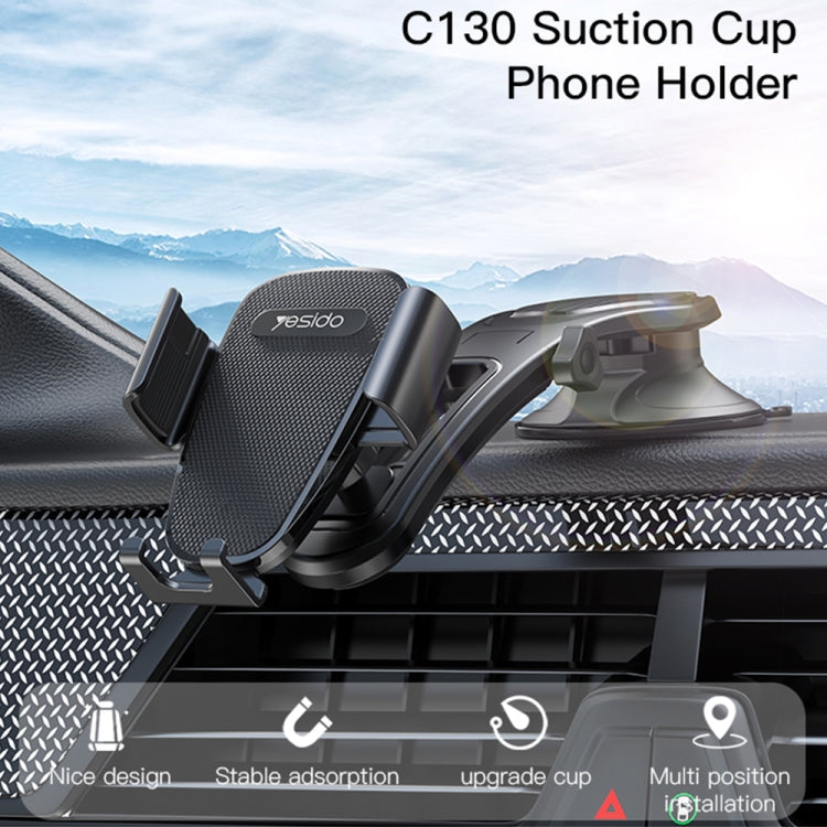 Yesido C130 Car Dashboard Suction Cup Type Mobile Phone Holder - Black