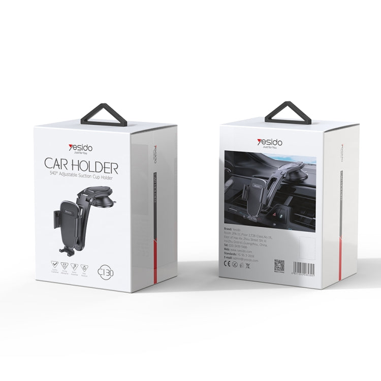 Yesido C130 Car Dashboard Suction Cup Type Mobile Phone Holder - Black