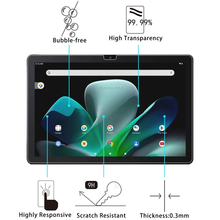 For Acer Iconia M10 LET 10.1 9H 0.3mm Explosion-proof Tempered Glass Film