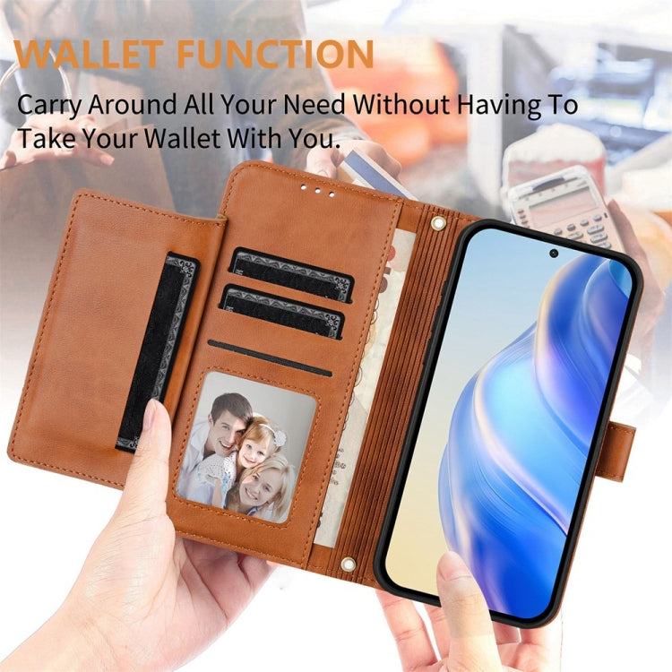 For iPhone XS Max Multi-Card Slots Zipper Wallet Leather Phone Case