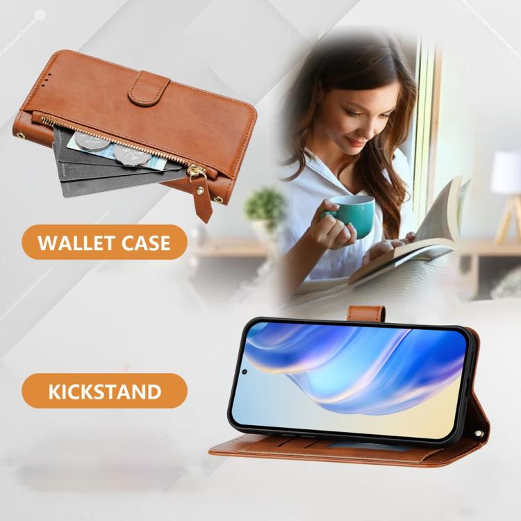 For iPhone 17 Multi-Card Slots Zipper Wallet Leather Phone Case