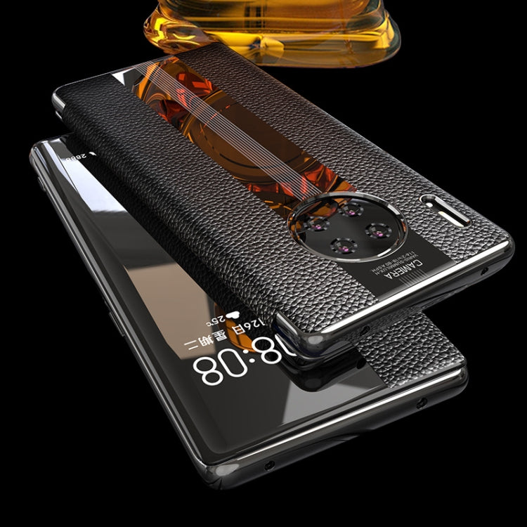 For Huawei Mate 30 Genuine Leather Smart Shckproof Horizontal Flip Case