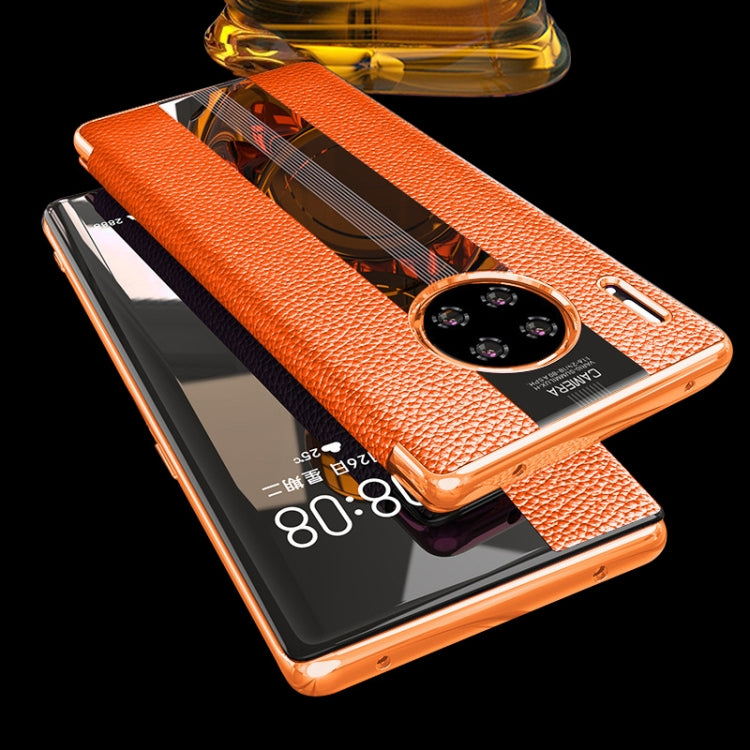 For Huawei Mate 30 Genuine Leather Smart Shckproof Horizontal Flip Case