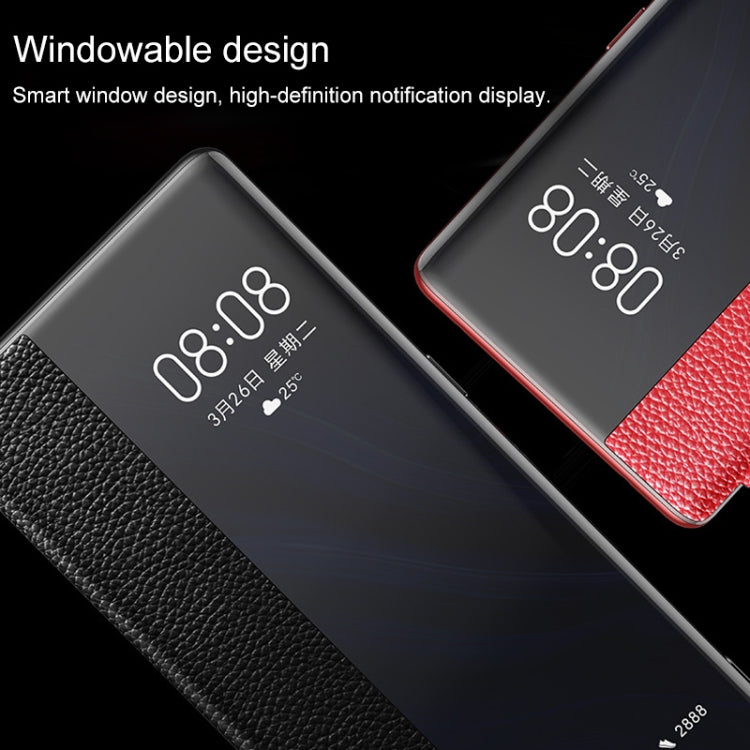 For Huawei Mate 30 Genuine Leather Smart Shckproof Horizontal Flip Case