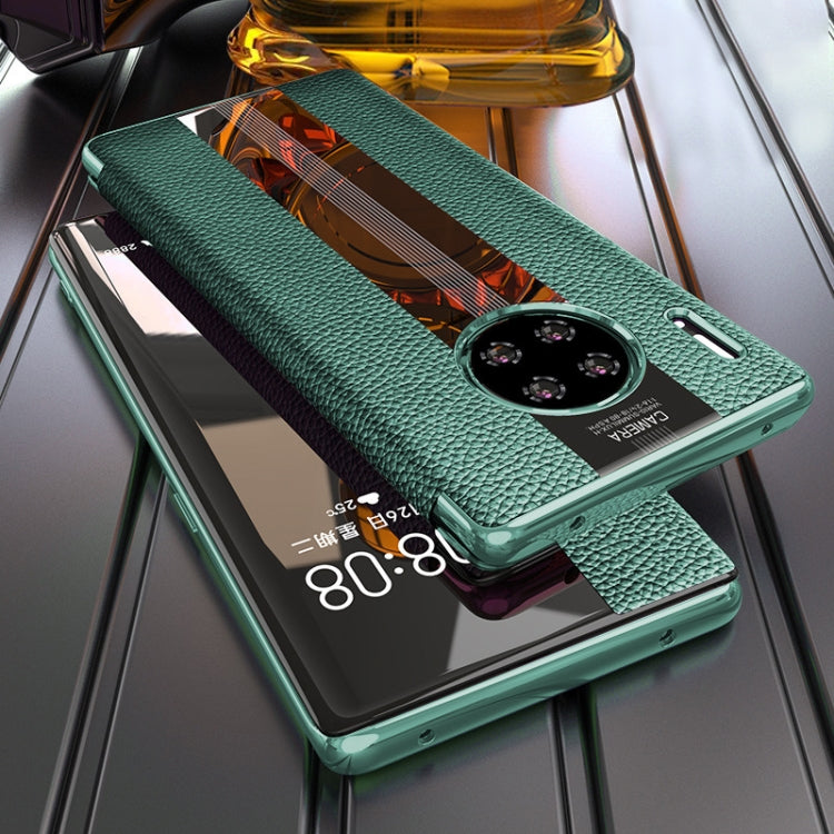 For Huawei Mate 30 Genuine Leather Smart Shckproof Horizontal Flip Case
