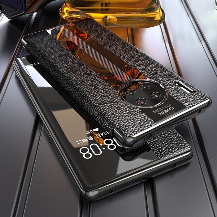 For Huawei Mate 30 Pro Genuine Leather Smart Shckproof Horizontal Flip Case